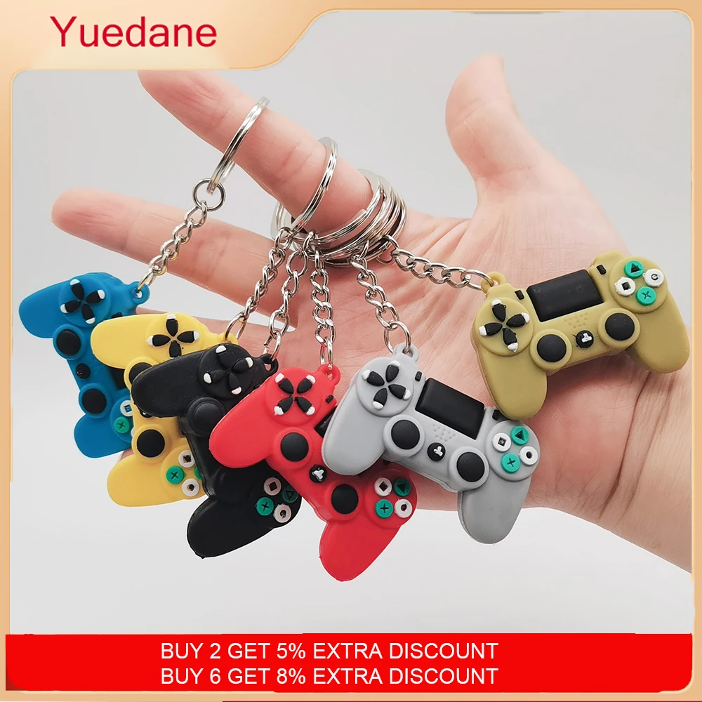 1PCS PVC Game Machine Keychain & Keyring Cute Gamepad Joystick Key Chain PS4 Game Console Jewelry Bag Car Hanging Accessories