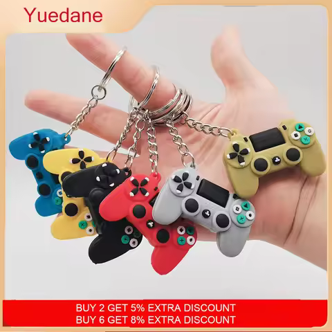 1PCS PVC Game Machine Keychain &amp; Keyring Cute Gamepad Joystick Key Chain PS4 Game Console Jewelry Bag Car Hanging Accessories