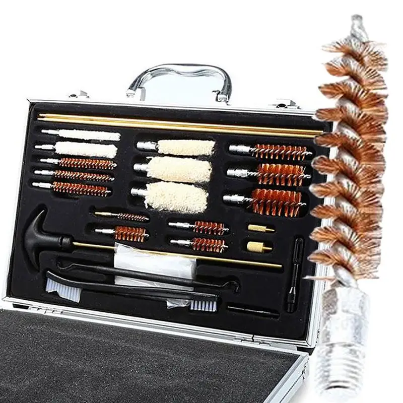 Gun Rifle Cleaning Kit Brush Set Aluminum Tool And Case Hunting Accessories Universal Barrel Cleaning Kit/Borstel Set - view 4