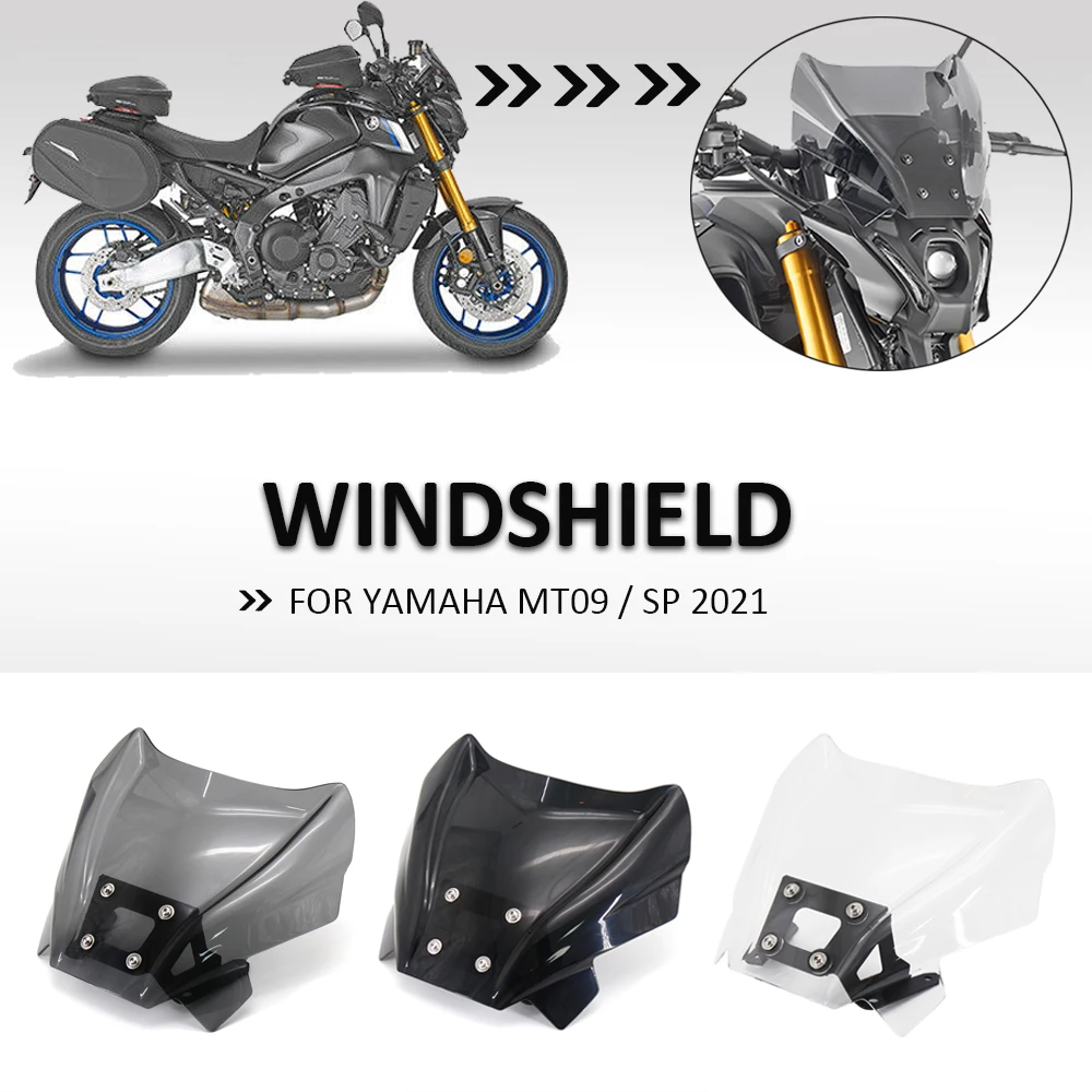 

3 Color New For YAMAHA MT09 MT-09 /SP 2021- Motorcycle Accessories Windshield Windscreen Wind Shield Deflectore