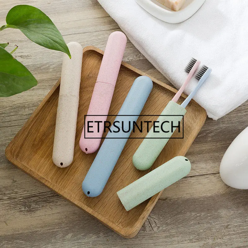 200pcs Portable Toothbrush Box Travel  Camping Toothbrush Cap Case Storage Box Outdoor Trip Cute Box Accessories