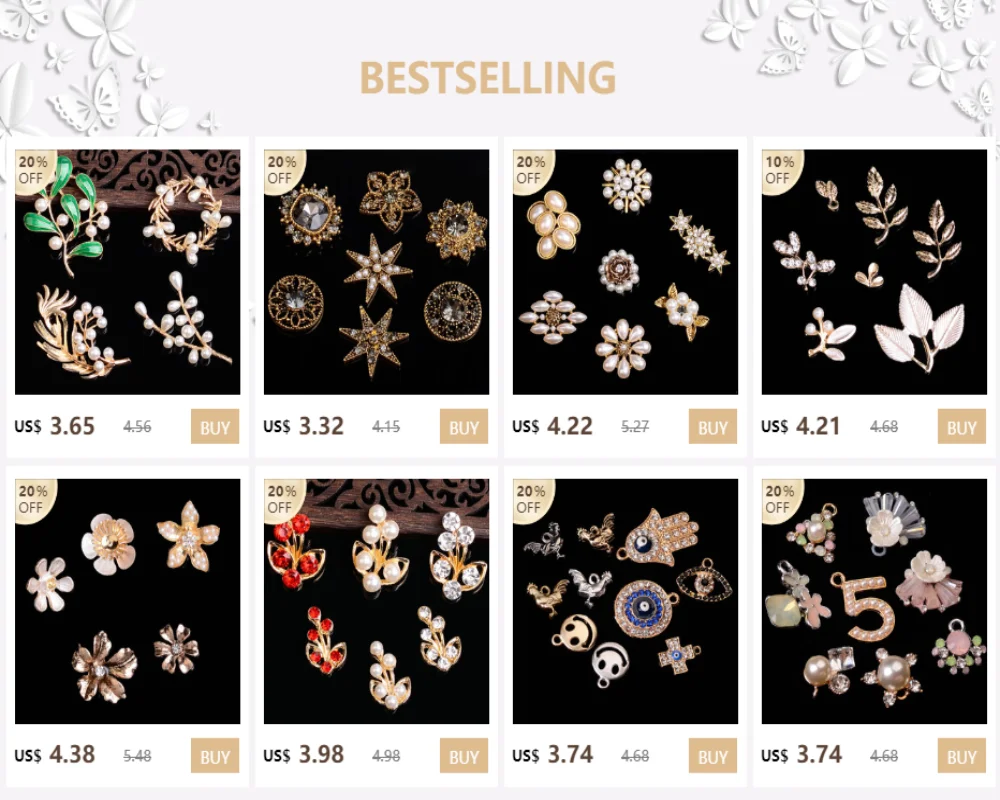 5 Pcs Rhinestone Pearl Flower Plate Diamond Button Jewelry Scarf  For Hair Accessories Sewing Decorative Clothing Coat Buttons