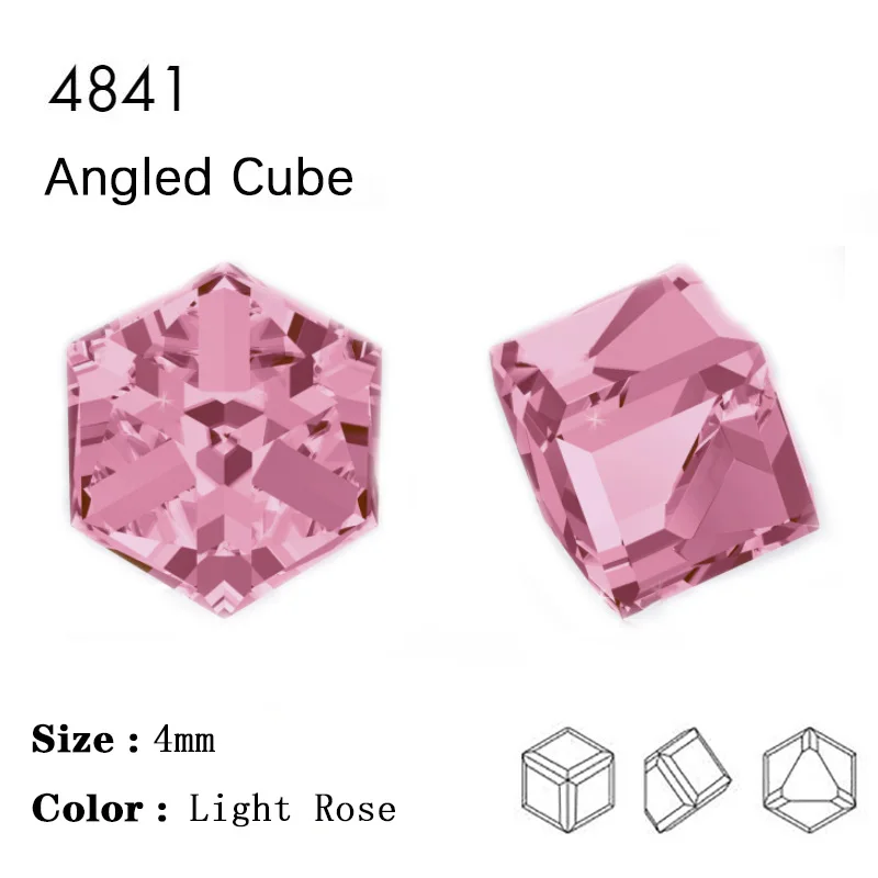 YANRUO Multicolor Fantastic 3D Glass Crystal Charms Rhinestones For Nail Design Geometric Cube Square DIY Nail Art Decorations