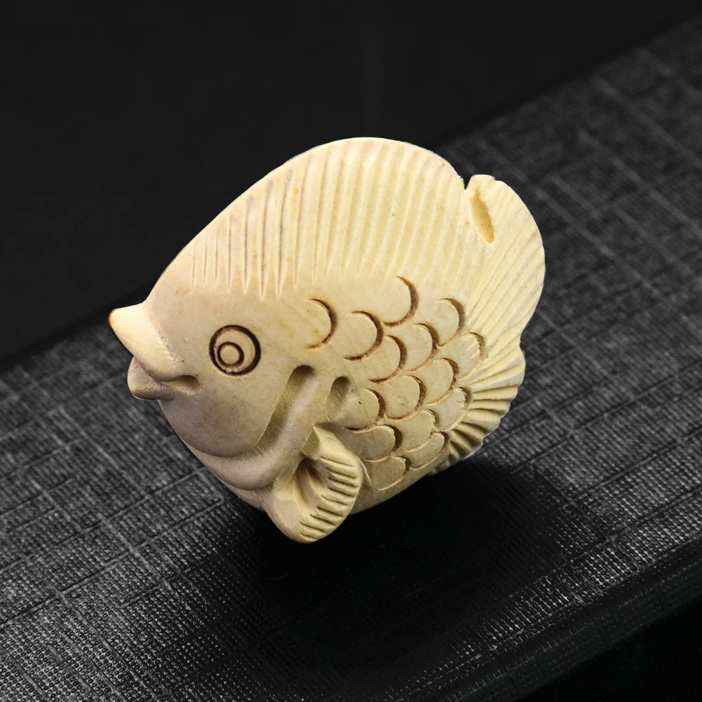 Wooden Fish Charms Boxwood Lucky Connect Beads Buddhism Hiaqua DIY Bracelet Spacer Bead Amulet Jewelry Making Accessory Part