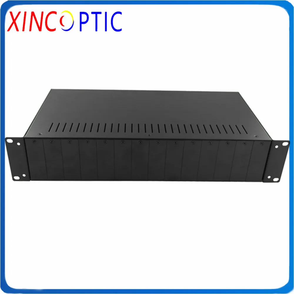 2U 14Slots 19 inch Rack Mount Chassis,Sinlge/Double Power Supply Fiber Optic Media ConverterRack Mount,DC-48V/AC110V-220V