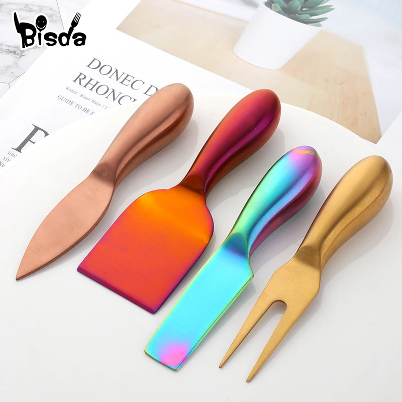 4pcst Cheese Tool Gold Cheese Slicer Cutter Knife Creative Cheese Graters Kitchen Tools Cake Spatula Butter Knife cheese set