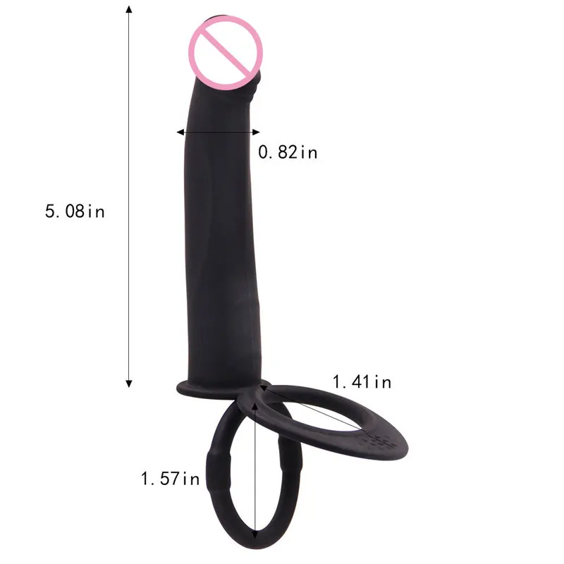 Silicone Double Penetration Penis Strap On Dildo Anal Butt Plug Prostate Massage Toys For Women Men Penis Ring Delay Ejaculation