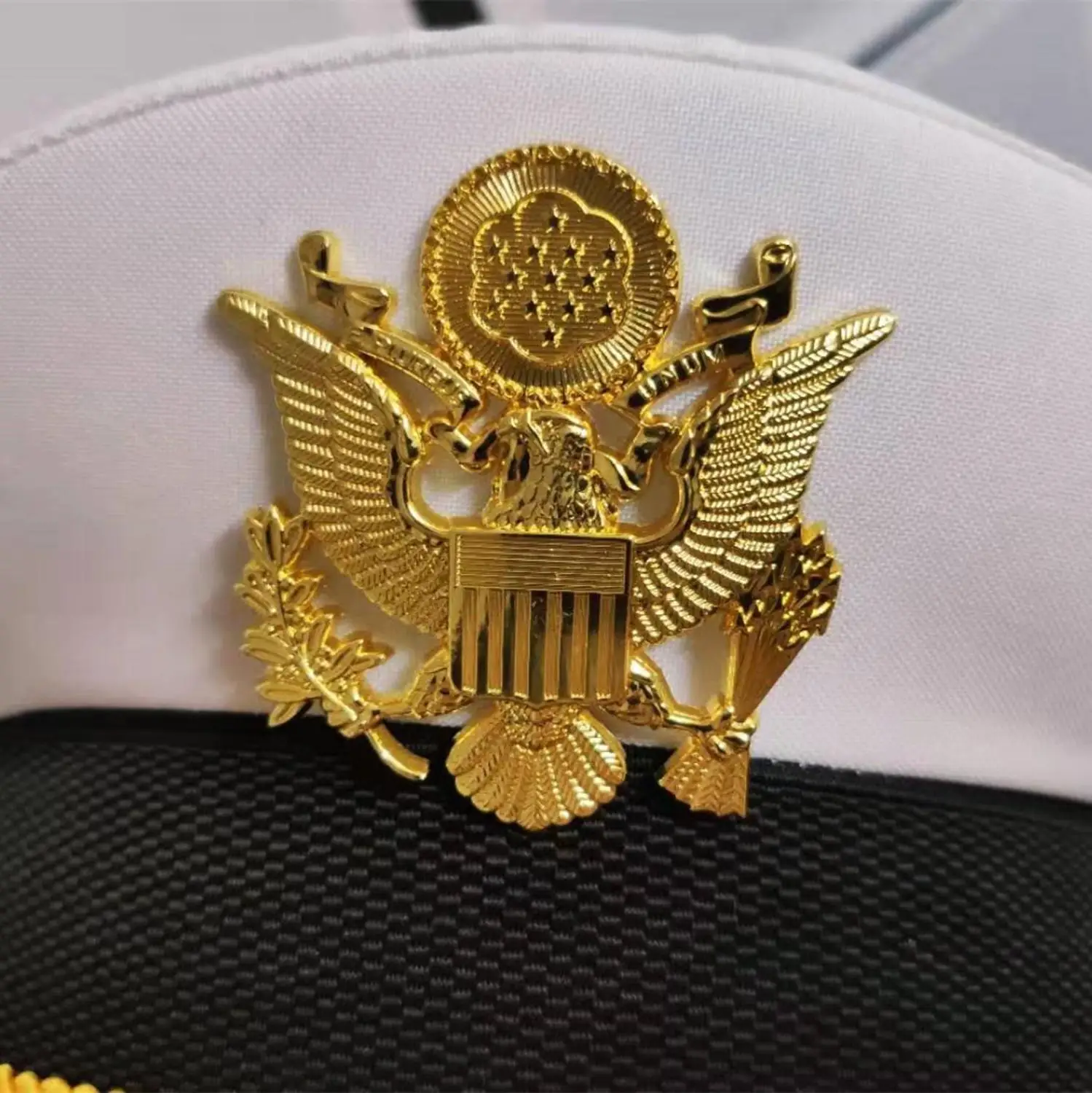 White Captain Sailor  Caps With Anchor Hat Eagle For Fancy Cosplay