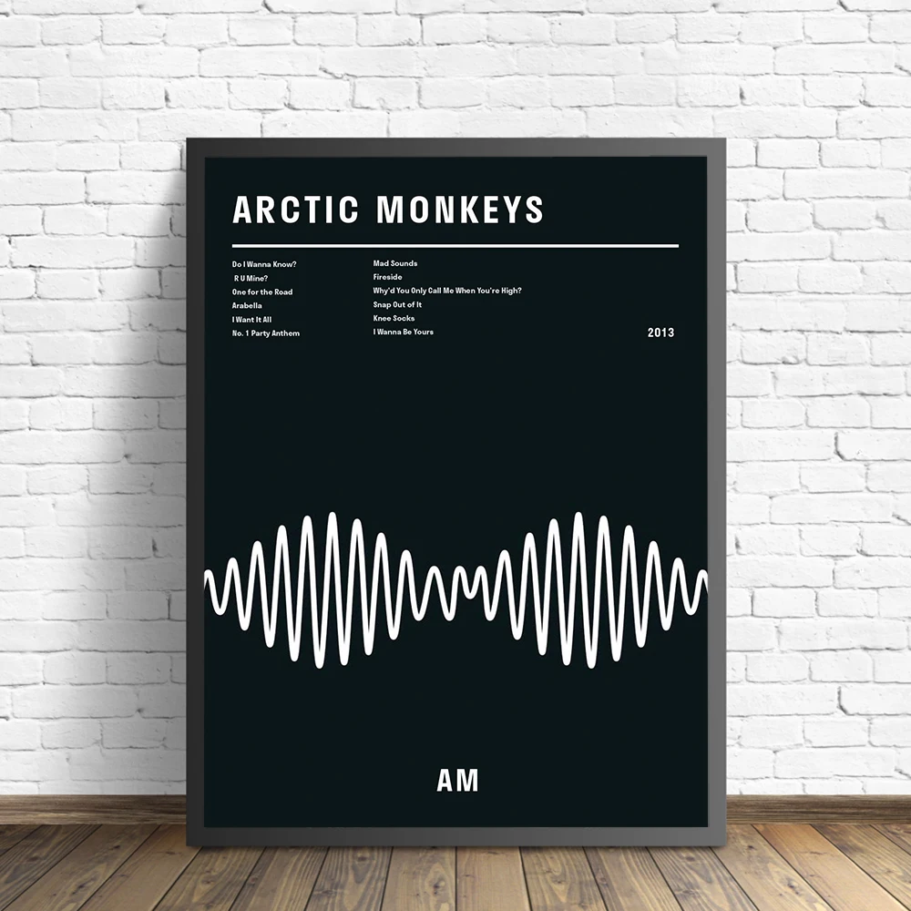 Posters and Prints Black Arctic Monkeys AM album Music Typography Poster Wall Art Pictures Canvas Painting For Room Home Decor