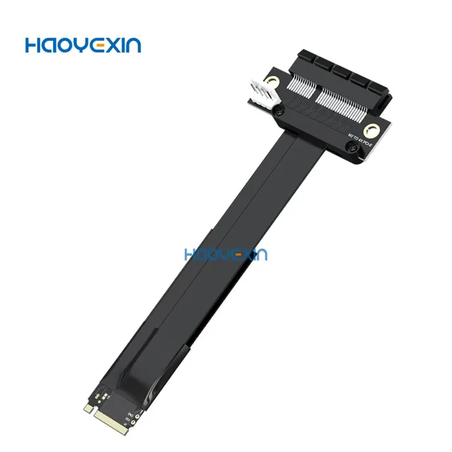 M2 TO PCIE Riser PCIe x4 PCI-E3.0 4x To M.2 NVMe M Key 2280 Riser Card Gen3.0 Cable M2 Key-M PCI-Express Przedłużacz 32G/bps