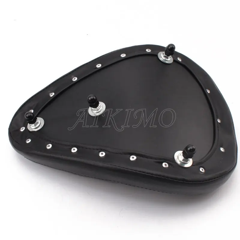 Black Motorcycle Retro Leather Style Solo Seat+Steel Swivel Bracket Sliding T-Bar 3.1\