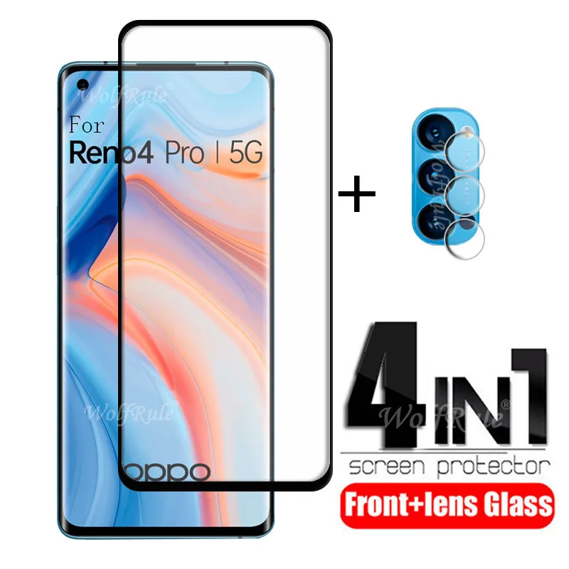 

4-в-1 для OPPO Reno 4 Pro 5G стекло для Reno 4 Pro 5G телефон Flim Защитное стекло для экрана Protetor для Reno 4 Pro 5G стекло объектива