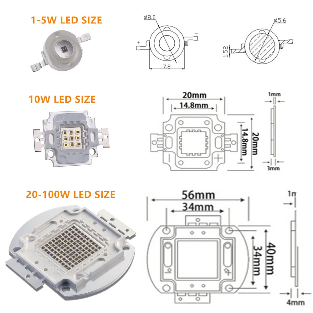 High Power Infrared Led 3W 5W 10W 20W 30W 50W 100W 740nm 850nm 940nm IR Led Light Beads for Night Vision Light