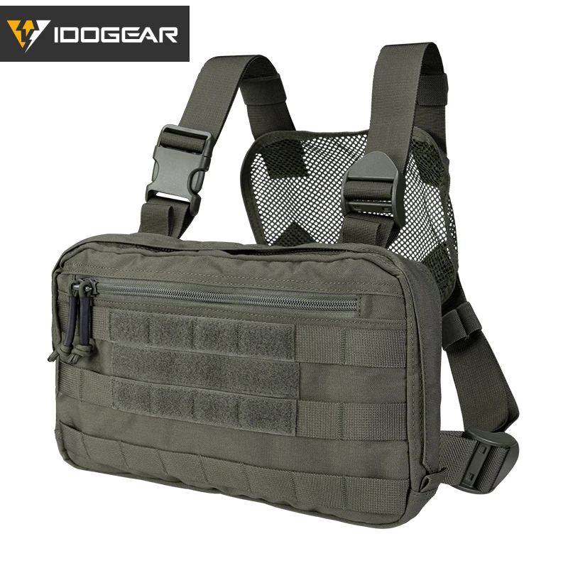 IDOGEAR-Bolsa de aparejo para el pecho, bolso táctico multiusos EDC, MOLLE, Recon, pecho, 3537