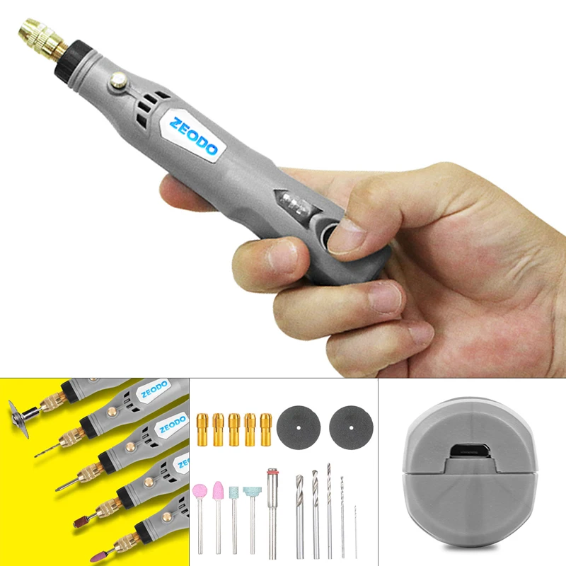 

Mini Electric Grinder DIY Tool Drill Hole USB Rechargeable 3.7V DC Variable Speed Rotary Tools for Wood Carving