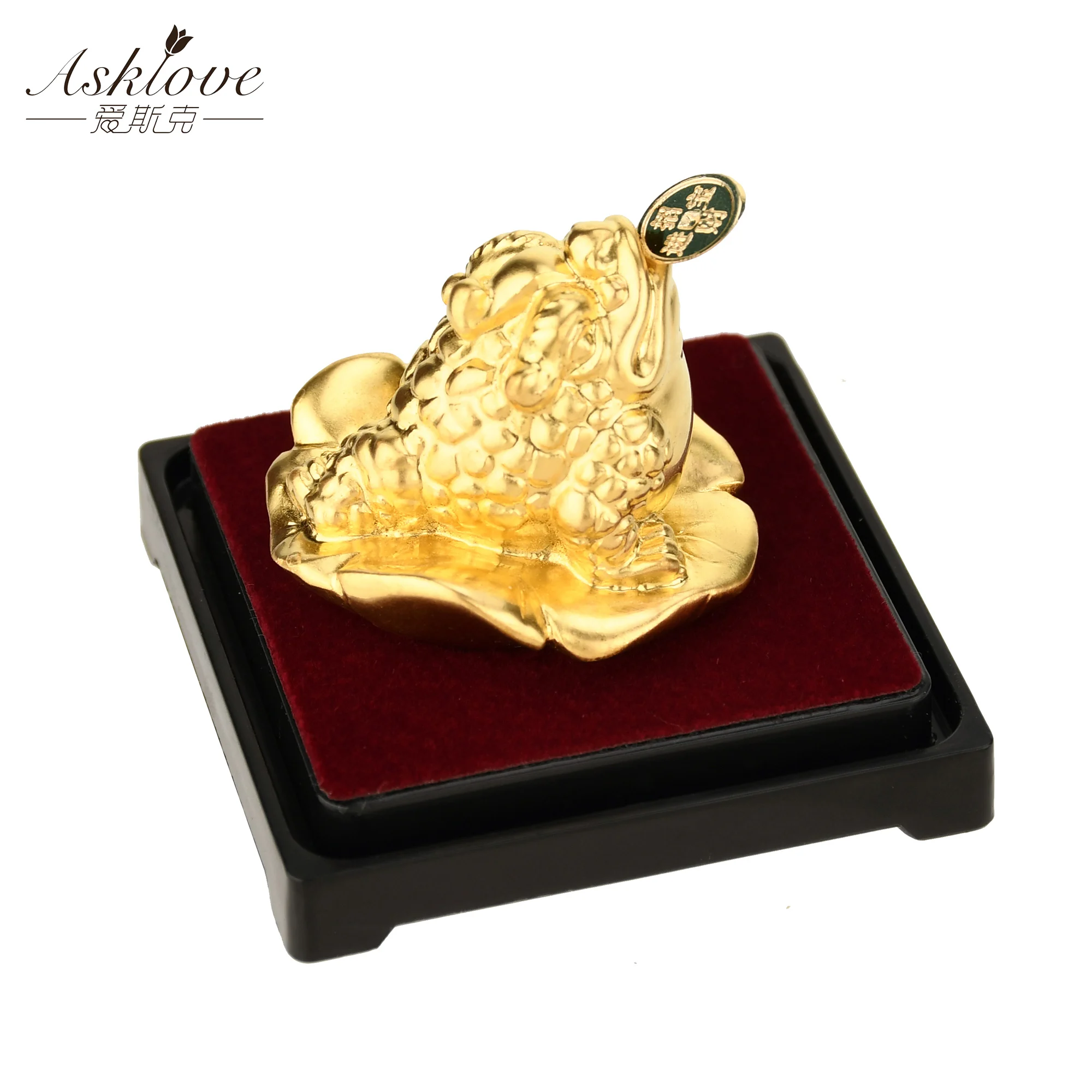 24k Gold Foil Frog Feng Shui Toad Chinese Golden Frog Money Lucky Fortune Wealth Office Tabletop Ornament Home Decor Lucky Gifts