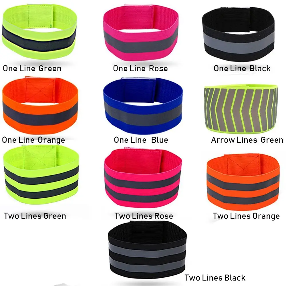 1pc Running Fishing Cycling Reflective Strips Outdoor Warning Wristband Bike Safety Armband Bind Pants Leg Strap Reflective Tape