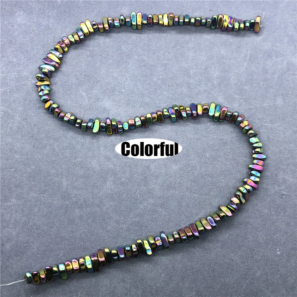4 Colors Hematine Beads 5-8mm Natural Loose Cube Faceted Cut Nugget Iron Ore Stone DIY