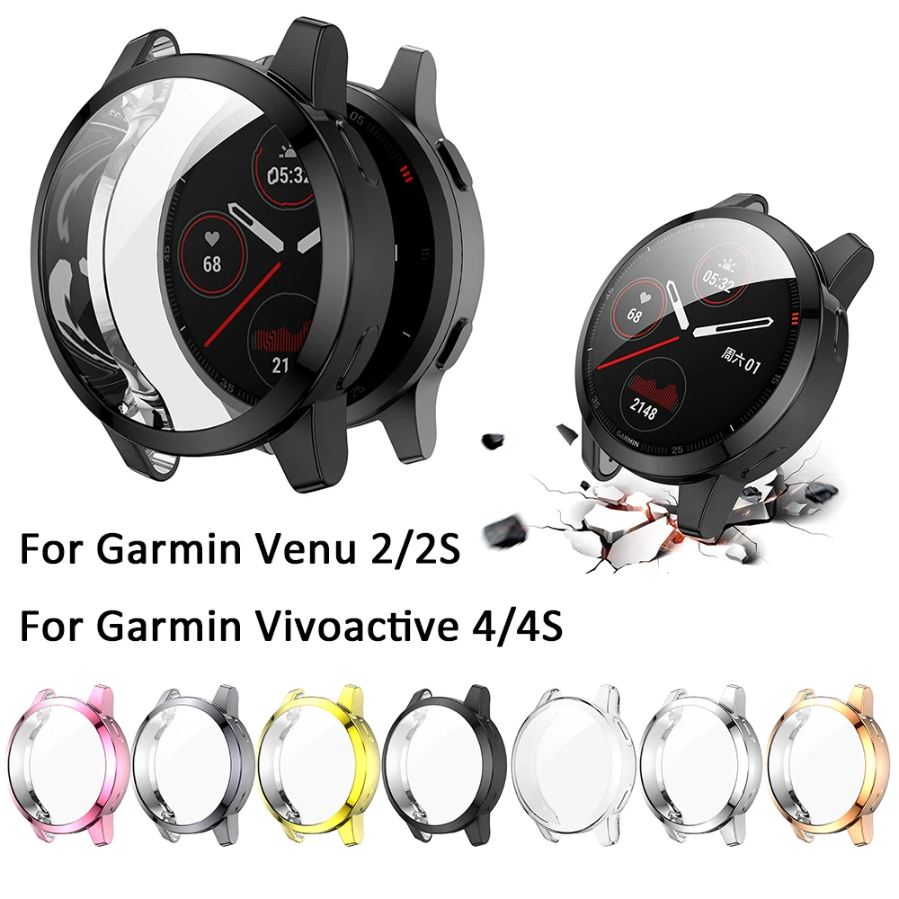 Accessories Full Coverage Shell TPU Screen Protector Case Protective For Garmin Venu 2/2S Vivoactive 4/4S