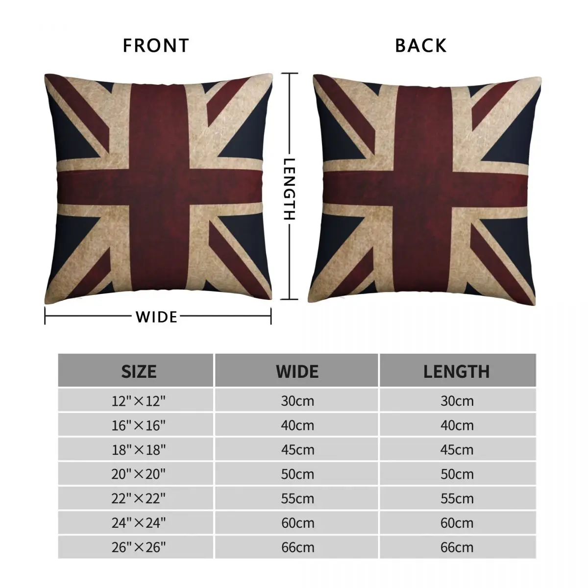 Union Jack Square Pillowcase Polyester Linen Velvet Pattern Zip Decor Pillow Case Room Cushion Cover 45x45