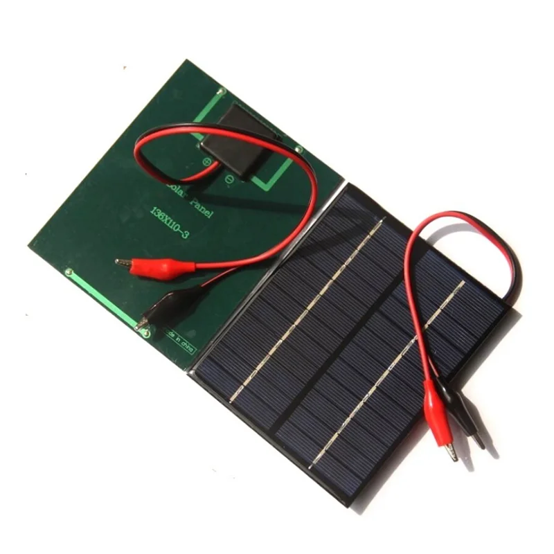 12V 2W Polycrystalline Silicon Panel Solar Panel + Tiger Clip Solar Toy Panel