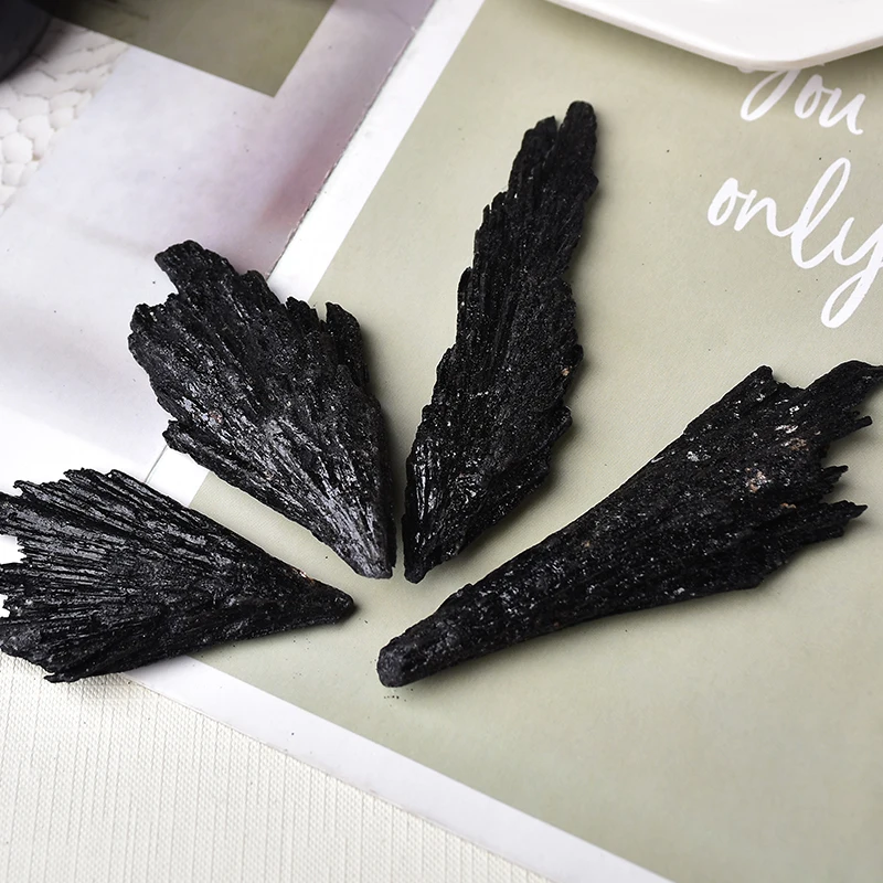 

1pcs 100% Natural Black Tourmaline Wing shape Mineral Specimen Irregular Healing Advanced Collection Eliminate Magnetism Gifts