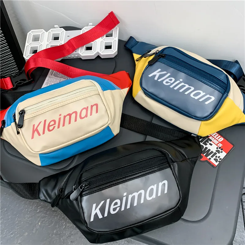 

Trend Unisex Chest Bags 2021 New Hip Hop Waist Bag Men Street Style Belt Pack PU Leather Travel Crossbody Bag Male Phone Pouch
