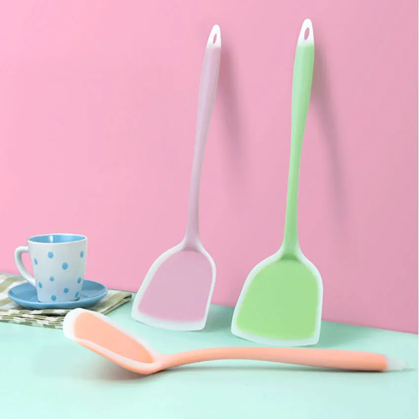 Silicone Kitchen Ware Non-stick Set Cooking Utensils Tools Egg Fish Frying Pan Scoop Fried Shovel Spatula Cooking Utensils