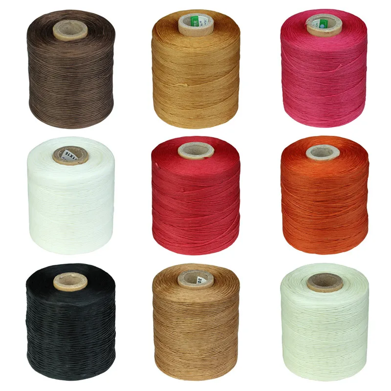 400M 1.5mm Flat Waxed Sewing Line thickness Waxed Thread for Leather waxed Cord for Leather Craft Hand Stitching Thread