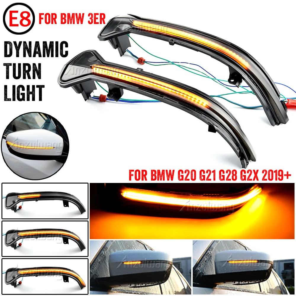 LED Turn Signal Rearview Side Mirror Light For BMW 3G20 G21 G28 G2x 2019 2020 Flashing Dynamic Blinker Sequential Indicator