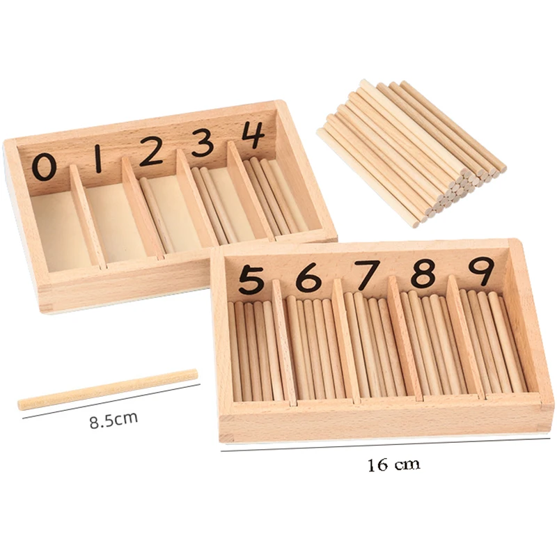 Caja para contar matemáticas Montessori, juguetes para niños, contador de números de madera, juguete de aprendizaje, juguete educativo para preescolar, material didáctico para niños