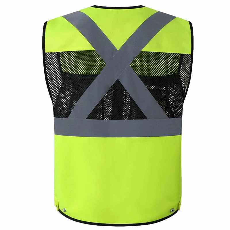 Safety Vest High Visibility ANSI/ISEA Standards Pockets and Mesh Lining Reflective Vest for Men & Women