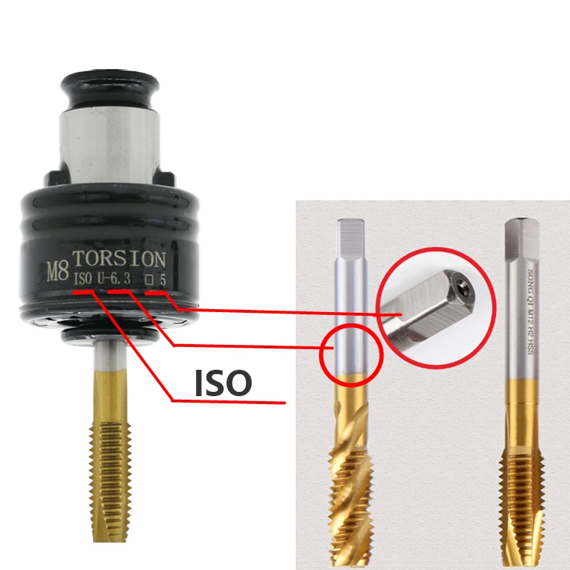 GT12 19mm ISO/DIN/JIS M3-M12 zestaw gwintowania tuleje zaciskowe pneumatyczne maszyna do gwintowania uchwyty z zabezpieczenie przed przeciążeniem