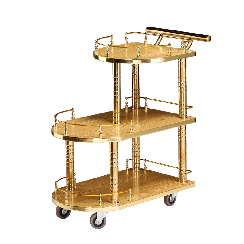 High-end Hotel Tea Wine Service Cart Banquet Restaurant Wine Cart Dessert Cart