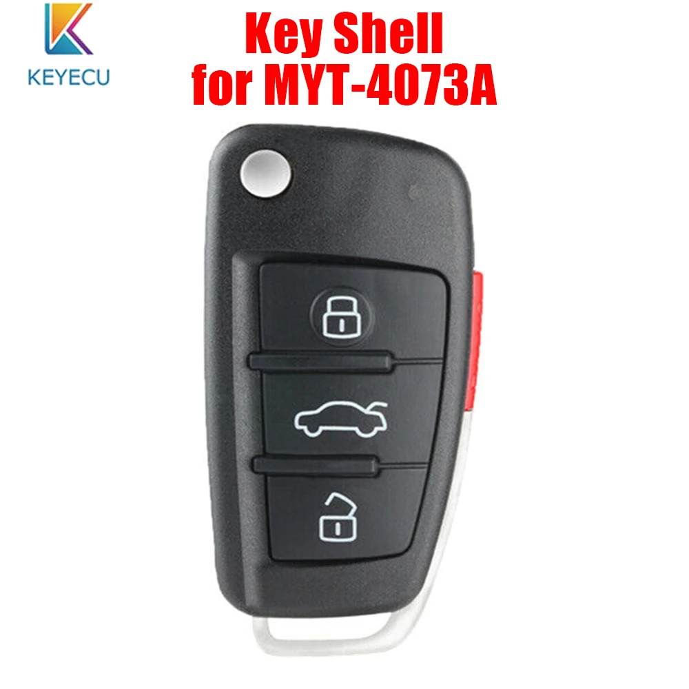 Keyecu Remote Key Shell Case 3+1 Buttons for Audi A3 A4 A6 Q5 Q7 S5 S6 S8 Quattro TT FCC ID: MYT-4073A