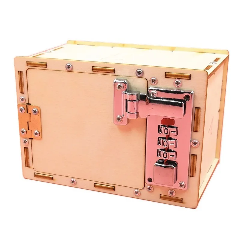 1Pcs Creative Technology Wooden Gizmo DIY Mechanical Lock Box Password Puzzle Toys Student Educational Equipment Toy