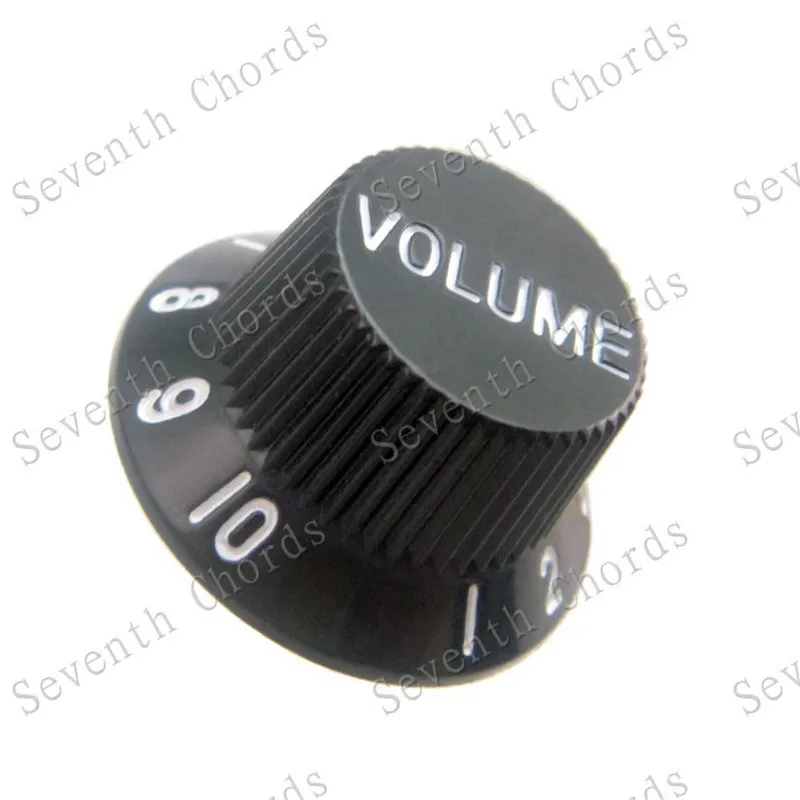 5 Stück Schwarze E-Gitarren-Lautstärkeregler-Kappen Potentiometer-Kappen Musikinstrument-Zubehörteile – Detail 2