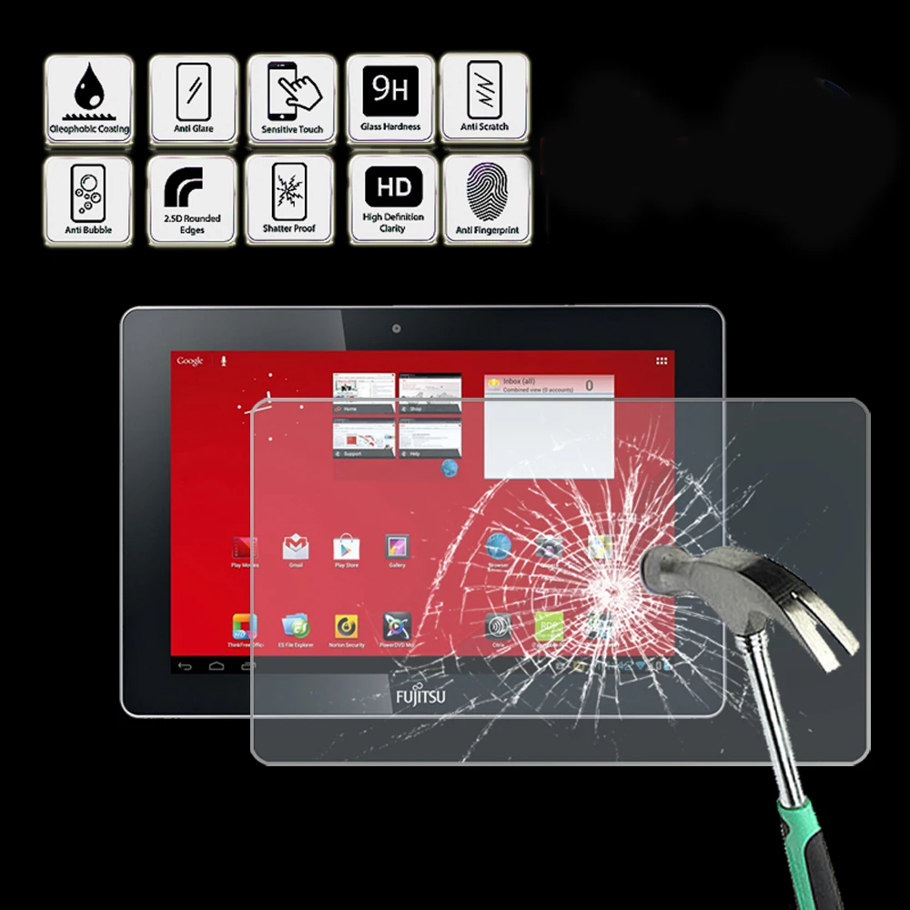 Tablet Tempered Glass Screen Protector Cover for FUJITSU Stylistic M532 10.1