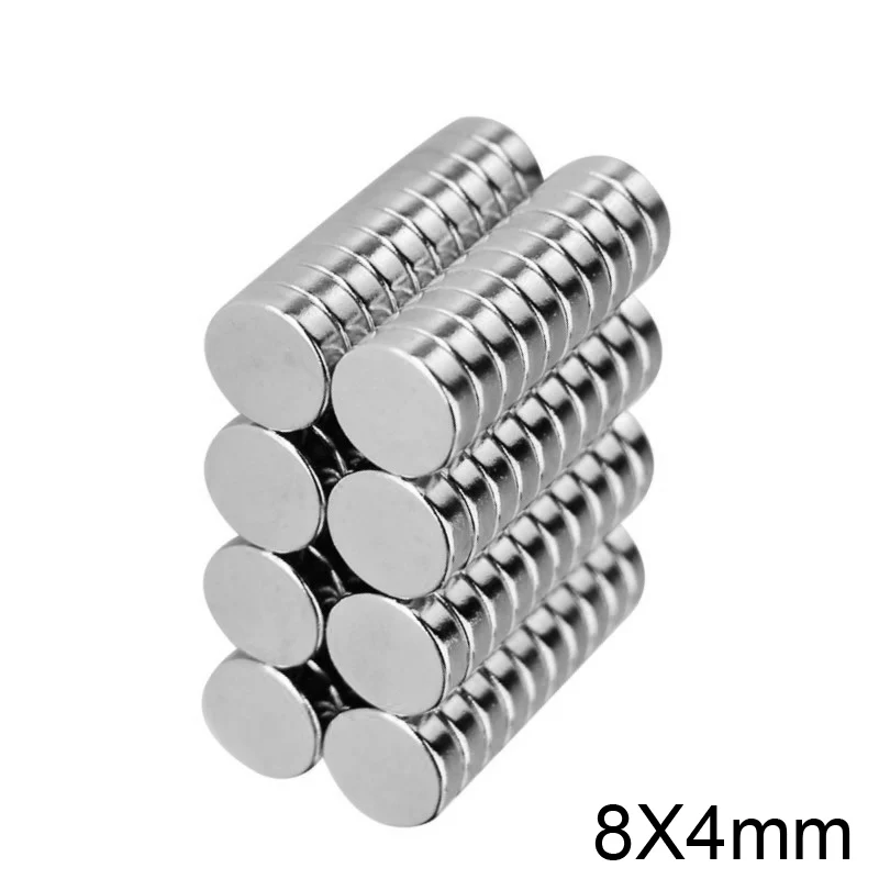 20/50/100/200PCS 8x4 Round Powerful Magnet 8mmx4mm Bulk Sheet Neodymium Magnet 8x4mm Permanent NdFeB Strong Magnet circular 8*4