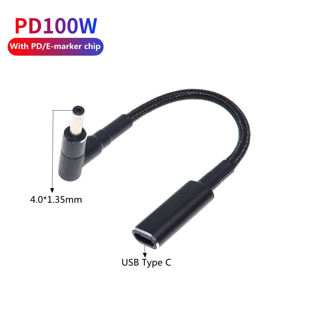 100W USB C PD to 4.0x1.35mm Plug Adapter USB Type C Fast Charging Cable Cord for Asus Zenbook UX21A UX31A UX32A UX32V UX32VD