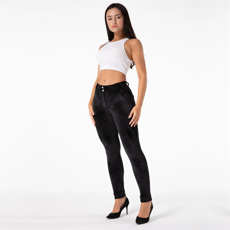 Pantalon de Chenille Melody, pantalon moulant d'entraînement, pantalon en flanelle de velours pour femme, Leggings chauds d'hiver