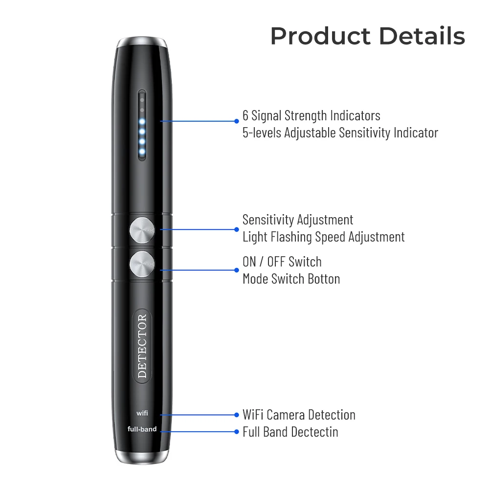 T8 Pen detector Anti gadget Wiretapping bug Detector Bug Gadget Wireless RF Signal Audio GSM Anti GPS Car Tracking Wiretapping