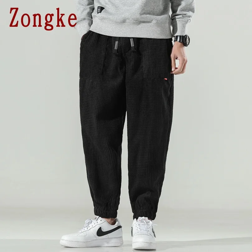 Ropa de calle de pana para hombre, pantalones de chándal de moda japonesa, moda coreana, M-5XL, novedad de 2023