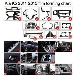 For  Kia Optima K5 2011-15 Interior Central Control Panel Door Handle 3D/5D Carbon Fiber Stickers Decals Car Styling Accessorie