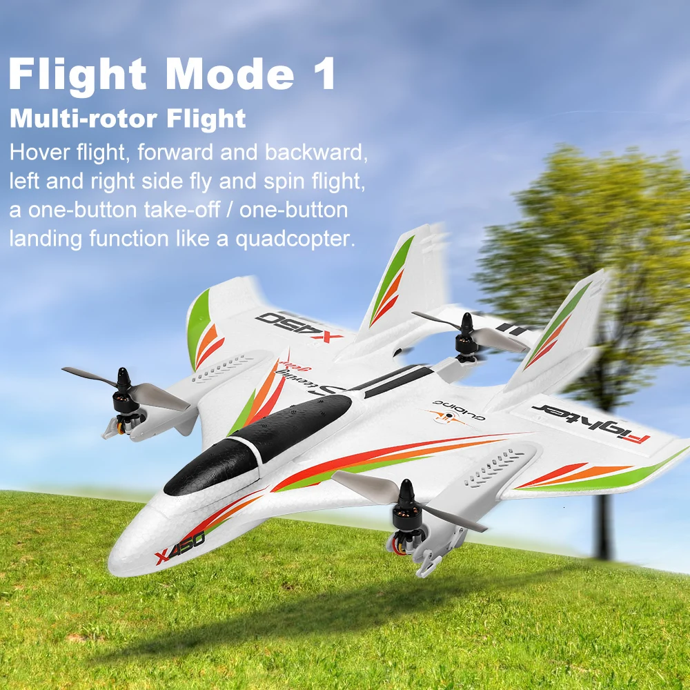 Good Airplane Wltoys Xk X450 6-way Brushless Vertical Takeoff / Landing Fixed-wing Airplane Aircraft Leading Star