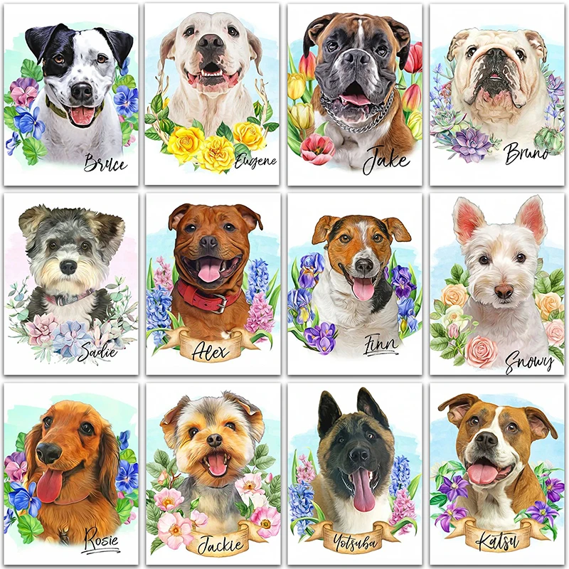 Diamond Painting Animals Teddy Dog Husky Shepherd Puppy Bulldog Bull Terrier embroidery mosaic Cross stitch Gift home decor art