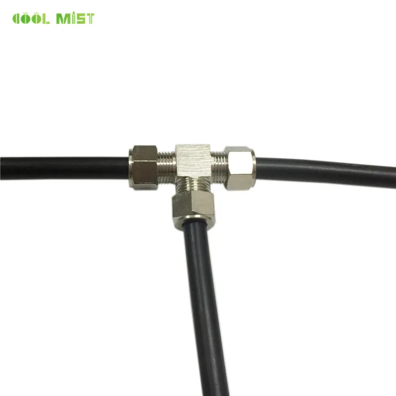 S323 Non Slip Lock Fitting Tee Connector Elbow Joiner Plug Brass Material Quick Connect to 3/8'' Pipe for Garden Misting System