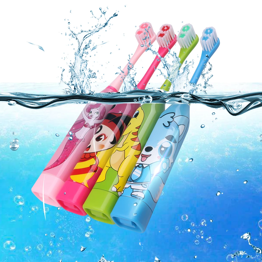 Children Electric Toothbrush Cartoon Sonic Toothbrushes Oral Hygiene Teeth Care Tooth Whitening Brush Kids Battery Power Brush