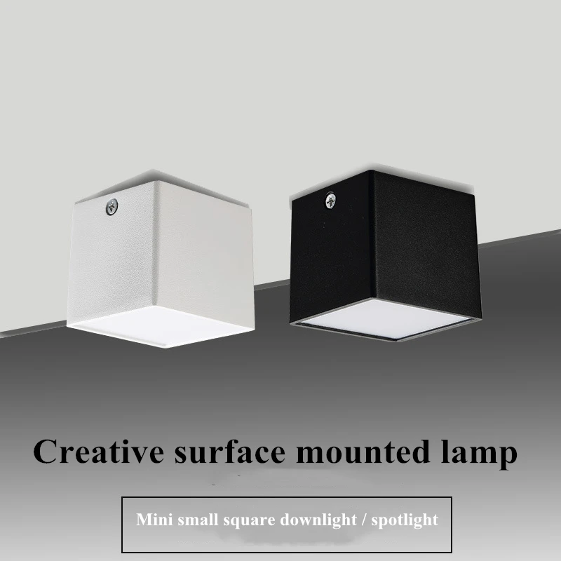 1Pcs surface mounted ceiling light LED7W 10W Ac85-260V square creative mini  home background wall hotel