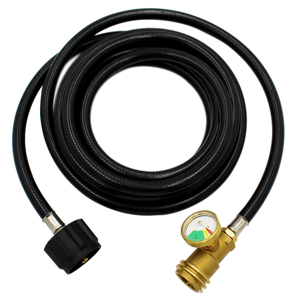 Earth Star 12FT QCC Propane Hose With Gauge Adapter For Tank Cylinder Convertion